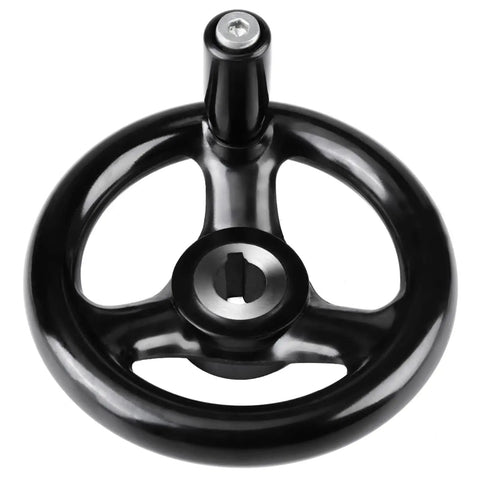 Heavy Duty 12mm 100mm Bakelite Hand Wheel 3 Spoke With Screw Hole For Removable Handle Replacement Part For Lathe Milling Machines Industrial Grade Tooling For Workshop.