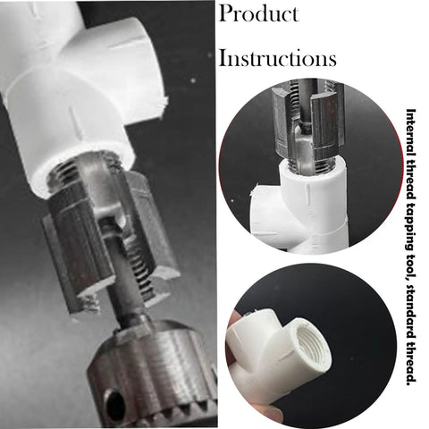 Dual Function PVC Pipe Threader Kit with Steel 4 in 1 Wrench threading white PVC pipe for tight seals and leak-free plumbing