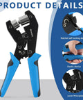 Close-up view of Easy Grommet Plier Kit With 500 Silver Eyelets 3/8-Inch and 1/4-Inch for fabric, tarps, and leather durable punch tool set.