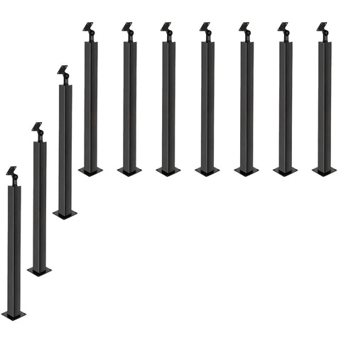 Slick Matte Metal Stair Railing Post With Zero Drilling Needed Super Durable 270 Degree Adjustable Base sleek metal posts for indoor outdoor use.