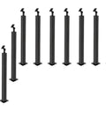 Matte Black No Drill Hand Rail Post For Deck And Stairs Rock Solid Iron Railing Stand with adjustable top for easy installation.