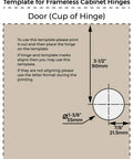 Template for Full Overlay Concealed Kitchen Cabinet Hinges 105 Degree with instructions and measurements by Berta.