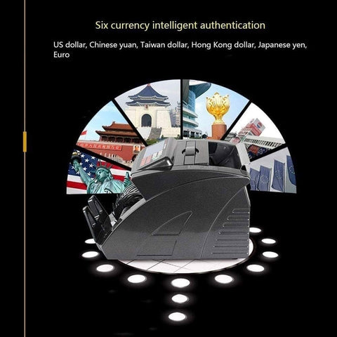 Heavy Duty Money Counter With Dead On Fake Bill Detection, Snappy 1000 Bills Per Minute Throughput, No Hassle Multi Currency Cash Sorting Rig For Busy Shop Owners with multi currency feature.