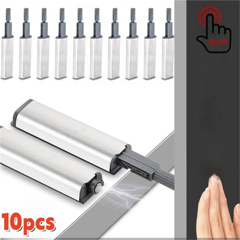10 Pcs Magnetic Push Latches For Cabinets And Wardrobes Easy Install No Brainer Touch Open Cabinet Hardware close-up view