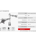 Product parameters for Heavy Duty Dual Monitor Arm Stand With Full Motion Height Adjustable Desk Mount For 10 To 27 Inch Screens And 15.6 Inch Laptops Up To 22 Lbs Each Sturdy Steel Desk Setup Flex That Slaps.