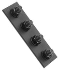 Close-up of Sliding Barn Door Hardware Track Connector Set Black Finish For Repair And Replacement, Durable Barn Door Rail Linking Plate