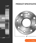 Heavy Duty Three Inch Steel Wood Lathe Faceplate With 1-1/4 X 8 Tpi Thread And Twelve Bolt Holes showing detailed dimensions and specifications.