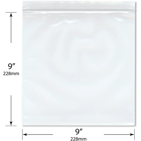 Heavy Duty 9 X 9 Inch 6 Mil Zipper Reclosable Bags Pack Of 100 Clear Poly Bags For Food Storage Bulk Organization Home Kitchen Crafts Office And Travel, 9in x 9in