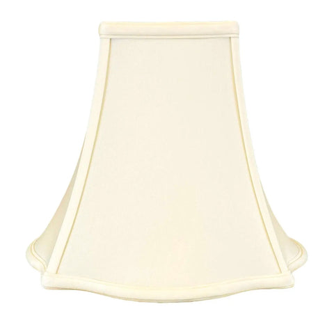 Regal Square Bell Lamp Shade Set 4 x 10 x 8.5 Eggshell Silk Type Shantung Fabric Off White Lining Pack of 2 For A Classic Lamp Upgrade Durable And Stylish