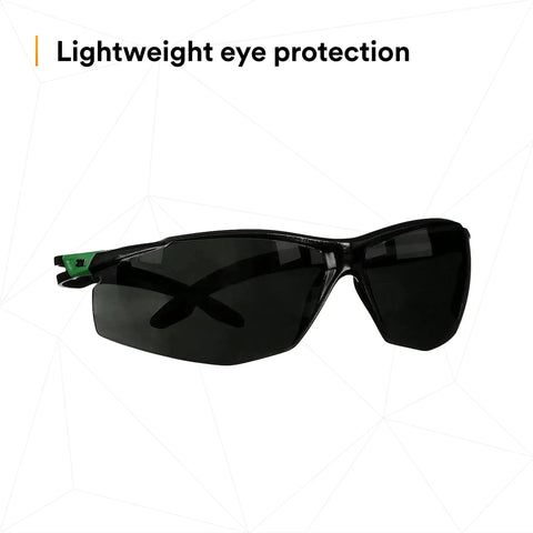Top Tier Sport Safety Glasses Featuring Ir Five Gray Optics And Recessed Temple Ribs For Knockout Comfort And Seamless Ppe Compatibility On Heavy Duty Work Sites, lightweight design, black frame.