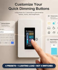 Slick Smart Dimmer Switch With A Nifty LCD Touchscreen And Ultra Smooth 100 Level Brightness Control showcasing customizable button settings.