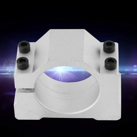 Heavy Duty Spindle Motor Mount Bracket Clamp Cast Aluminum Sturdy Upgrade For Cnc Engraving Machine 52Mm close-up view showing bolts and smooth finish.