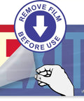 Photoluminescent Red Exit Sign Framed For Flat Wall Mount Single Sided Top Notch Emergency Sign With Silver Frame UL 924 Listed NFPA 101 IBC Code Compliant Made In USA Includes Two Chevrons with remove film instruction.