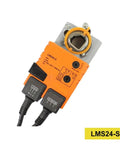No Hassle Damper Actuator For HVAC Building Controls Hella Precise Universal Compatibility And Built Tough For Smooth Technical Installation And Repair Upgrades, orange actuator with dual wiring ports.