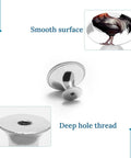 Rooster Cabinet Knob Stainless Steel Round Drawer Pulls For Kitchen Cabinets And Dressers, smooth surface, deep hole thread.