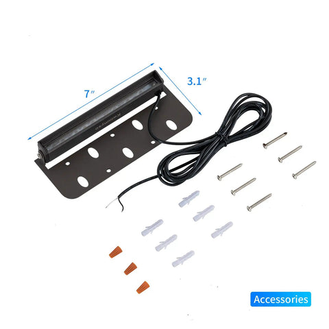 12 Pack 3W 7 Inch LED Hardscape Paver Lighting Kit with screws, wires, brackets for low voltage outdoor steps and retaining walls