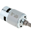 High Speed 18 To 21 Volt DC Motor With 15000 RPM Blower Power For Industrial Soot Cleaning And Collector Dust Removal Heavy Duty Permanent Magnet Drive close-up view showing motor specifications and output shaft.