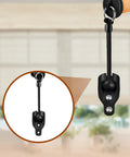 Replacement Roller Shade Bungee Kit With End Cap Tie Downs For Outdoor Roller Shades, 3 Pack in Black with close-up detail