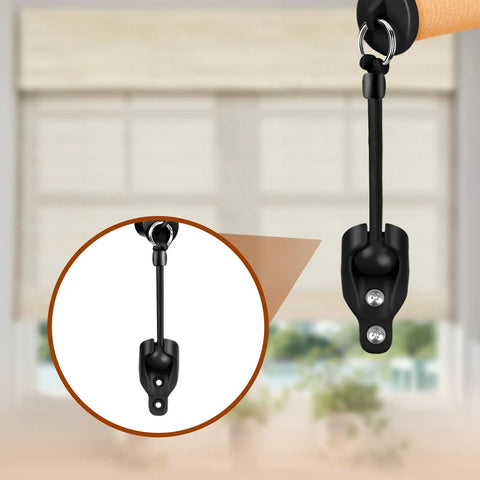 Replacement Roller Shade Bungee Kit With End Cap Tie Downs For Outdoor Roller Shades, 3 Pack in Black with close-up detail