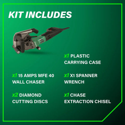 Heavy Duty 5 Inch Wall Chaser For Concrete And Masonry With 15 Amp Electric Cutter And Beast Power Drive System in kit