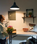 Energy Saving 60 Watt Equivalent WiFi Dimmable A19 LED Smart Light Bulb in use, illuminating work area, no hub needed