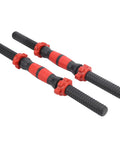 Pair of 40cm Dumbbell Handles with Anti Slip Rubber Grips and 4 Star Lock Nuts for Home Gym Weight Lifting