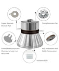 Diagram of Beefy 180W Ultrasonic Cleaner PCB Driver Board Kit With 40KHz Transducer components and features
