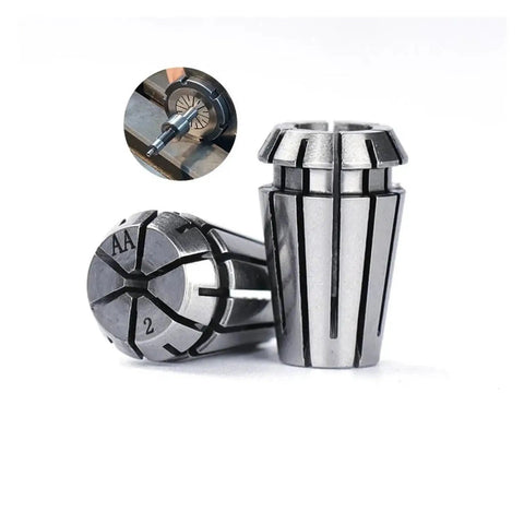 Premium ER11 Collet Chuck Set with Bit Clamping Tool Handle, showcasing precision grip for 1mm to 7mm end mills.