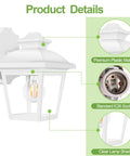 Outdoor Wall Lantern No Fuss Waterproof Porch Light For Front Door Garage And Patio With Anti Corrosion Plastic Build And Clear Acrylic Panels White Finish Bulb Included Sconce Fixture, showing detailed components and materials