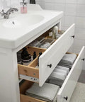 Cabinet with 16 Inch Heavy Duty Soft Close Drawer Slides with Full Extension Ball Bearing Runners, Side Mount, Zinc Plated Steel, 100 Lb Capacity