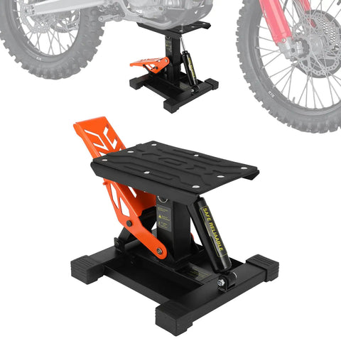 Adjustable Dirt Bike Stand And Motorcycle Lift Jack 1000 lb Capacity, hydraulic with pedal, for garage maintenance and repair