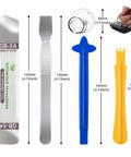 Must Have 22 In 1 Electronics Repair Tool Kit with magnetic precision pry tools showing dimensions and usage.