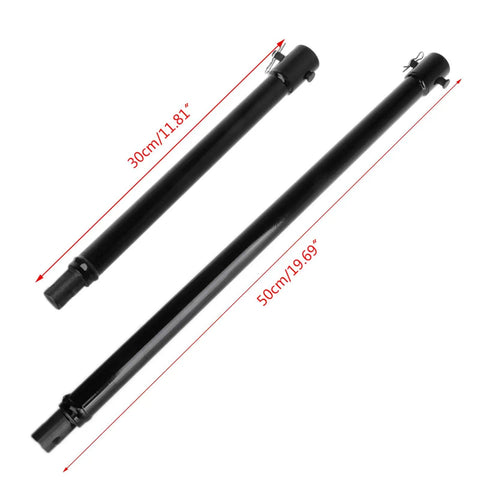 Long Reach Extension Auger Bit For Hole Digger Hard To Reach Thirty To Fifty Centimeters Drill Bit Extension With Three Quarters Inch Shaft Fits Most Post Hole Diggers Heavy Duty Hole Drill Tool Today, two black extensions at 30cm and 50cm