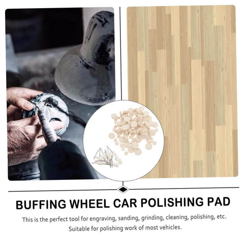 120Pcs Wool Felt Polishing Wheel Set With Mounted Shank For Rotary Tools, assorted wool pads for buffing metal or plastic.