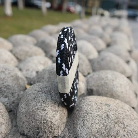 Durable Sageo Wrapping Cord For Katana Wakizashi Tanto Dope Black And White Synthetic Silk Hanging Cord 300 Centimeters Long 118 Inches