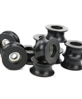 10 Pack Heavy Duty U Groove Pulley Roller Bearing With Nylon Coated U Shaped Guide Rail Wheels For Sliding Doors Wardrobes Cabinets Tracks Smooth Glide Deep Groove Ball Bearing Roller Wheel, black U-groove rollers