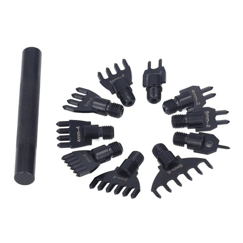 8 Piece Leather Stitch Punch Chisel Set With Interchangeable Claw Heads 4 5 6mm High Carbon Steel Precise Spacing tools.