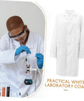 Man wearing Men's White Lab Coat, Long Sleeve Professional Medical Coat For Doctors, Pharmacists, Students And Adults, in lab