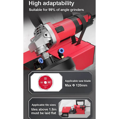 Electric Tile Chamfering Machine Portable Quick Cutting Tool With Double Water Spout Adjustable Thickness Plates For Zero Drama Setup And Cuts Like Butter For Precise 45 Degree Angles Every Single Time close-up of motor and components