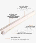 Beefy Heavy Duty Keyboard Roller Slides for Cabinets and Desks, 14 Inch Steel Drawer Track with Ball Bearing Rails and Buffer Slots