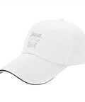 All Day Adjustable Golf Hat For Men And Women, Breathable Unisex Cap, white with 'Jesus, Coffee, Golf.' embroidery, outdoor style.