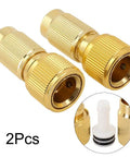 2 Pack Brass And Aluminum Alloy Garden Hose Connectors With Quick Coupling Fit Nozzles For Mist Cooling System Versatile Watering Tools Sturdy Metal Build For Daily Outdoor Use, 2pcs brass connectors