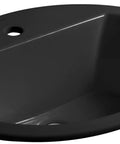 Bryant Oval Self Rimming Bathroom Sink With Single Hole Faucet Drilling Black Finish Twenty By Sixteen Point Five Inches