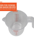 Two Cup Measuring Cup With Clear Ounces And Milliliters Markings For Liquid And Dry Ingredients Durable Polypropylene Kitchen Tool