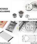 10 Inch Bar Sink Undermount For Wet Bars And Small Kitchens, 16 Gauge T304 Stainless Steel Single Bowl With Bottom Grid