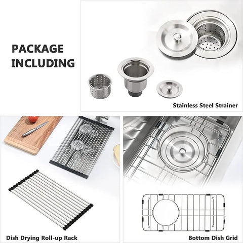 10 Inch Bar Sink Undermount For Wet Bars And Small Kitchens, 16 Gauge T304 Stainless Steel Single Bowl With Bottom Grid