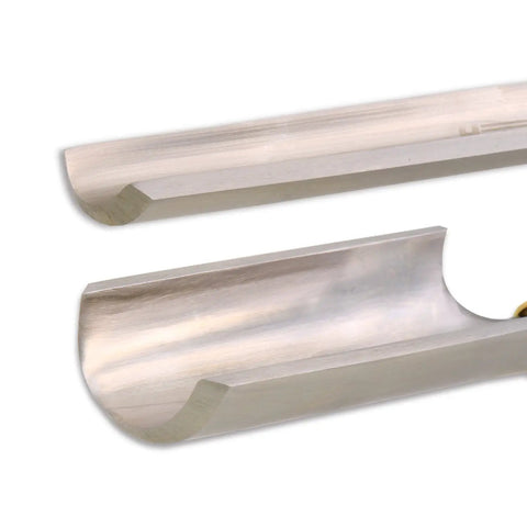 Heavy Duty High Speed Steel Spindle Roughing Gouge Set cutting heads close-up, showcasing quality HSS material and design.