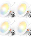 Premium Recessed Lighting Fits 5 Or 6 Inch Cans Flat Led Can Lights 1050 Lumens 5Cct Adjustable warm neutral ceiling fixtures in 4 pack.