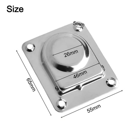 Heavy Duty Stainless Steel Flush Mount D Rings Anchors Recessed Tie Downs For Boat Cargo, Trailers And Truck Flatbeds size dimensions shown