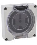 Beefy Nema L14-50R Industrial Locking Power Outlet 50amp 250volt wall mount receptacle with transparent cover.